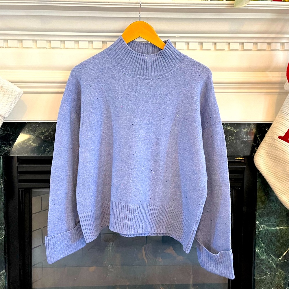 Mock neck sweater. Periwinkle in color.  Size XL.
